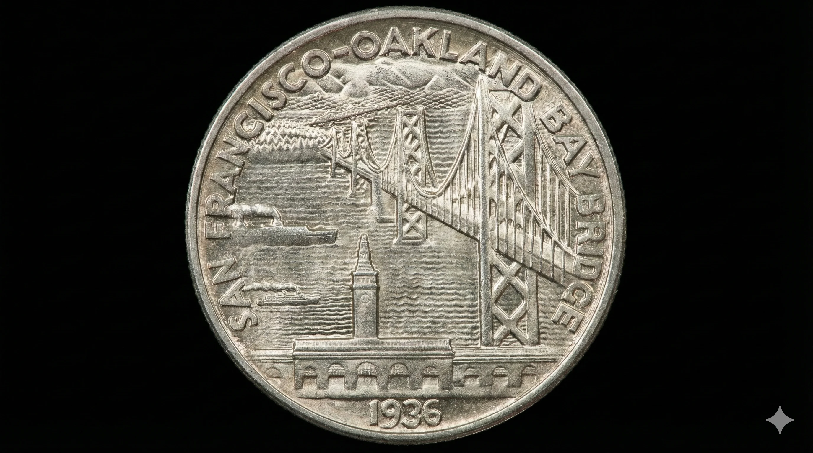 Panama-Pacific commemorative reverse showing San Francisco imagery